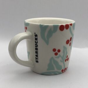STARBUCKS 2018 Holiday Holly Berry 3oz DEMI ESPRESSO MINI COFFEE MUG CUP